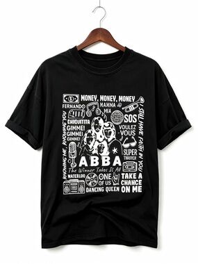 s Abba Shirt Pop Disco Rock Graphics Womens Mens T-shirt Unisex